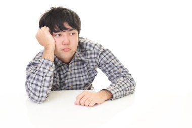 depresif Asyalı adam