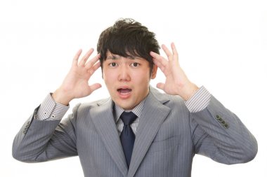 sinirli Asya işadamı