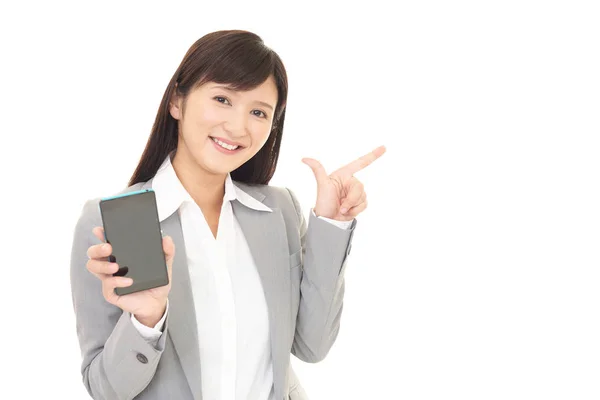 Podnikání žena s chytrý telefon — Stock fotografie