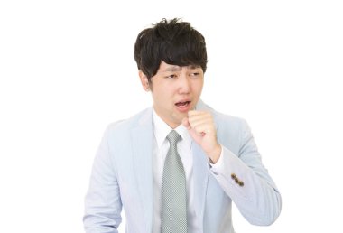 kötü bir soğuk ile işadamı