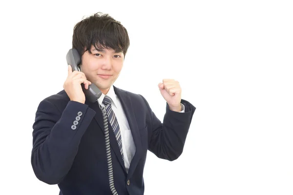 Businessman with a phone — Stock Photo, Image