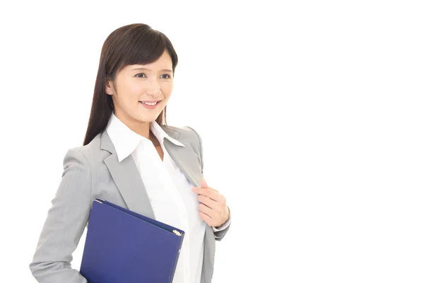 Oficina dama sonriendo — Foto de Stock