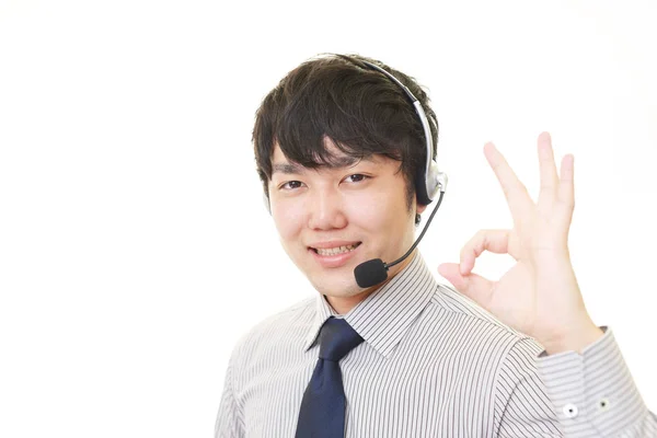 Operador de teléfono sonriente — Foto de Stock