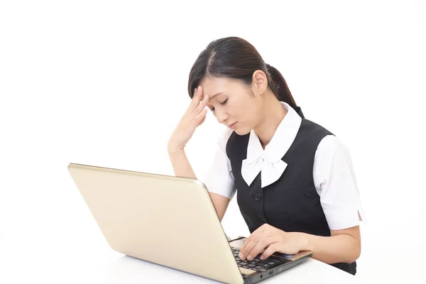 Cansado Asiático mulher de negócios — Fotografia de Stock