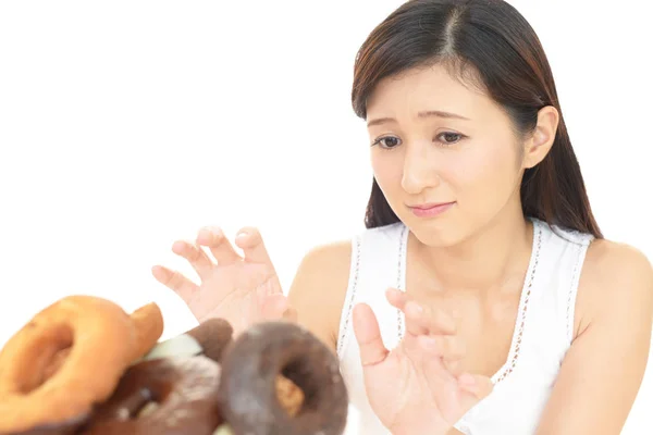 Mujer a dieta — Foto de Stock