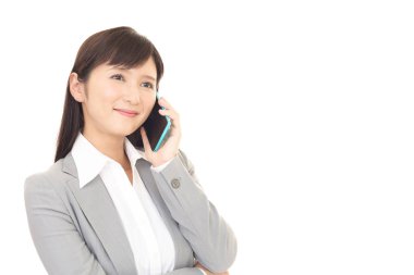 iş kadını ile akıllı telefon