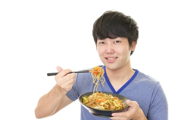 El hombre que come comida — Foto de Stock