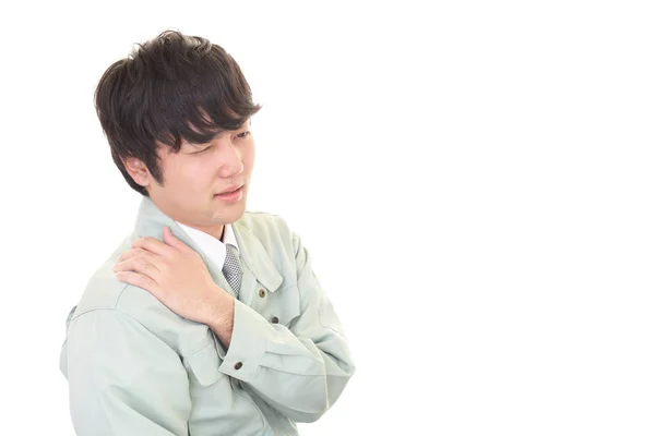 Arbeiter mit Schulterschmerzen — Stockfoto
