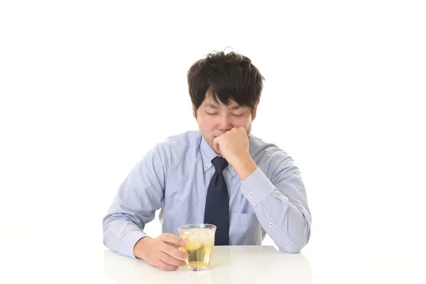 Man drinking whisky — Stock Photo, Image