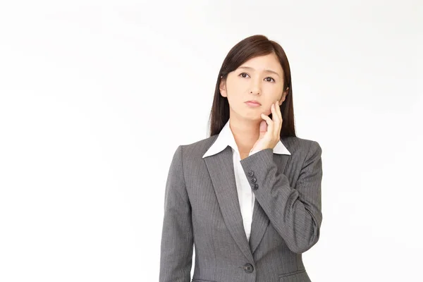 Uneasy asiatico business donna — Foto Stock