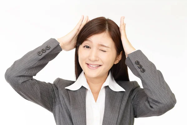 Frustrada mujer de negocios asiática — Foto de Stock