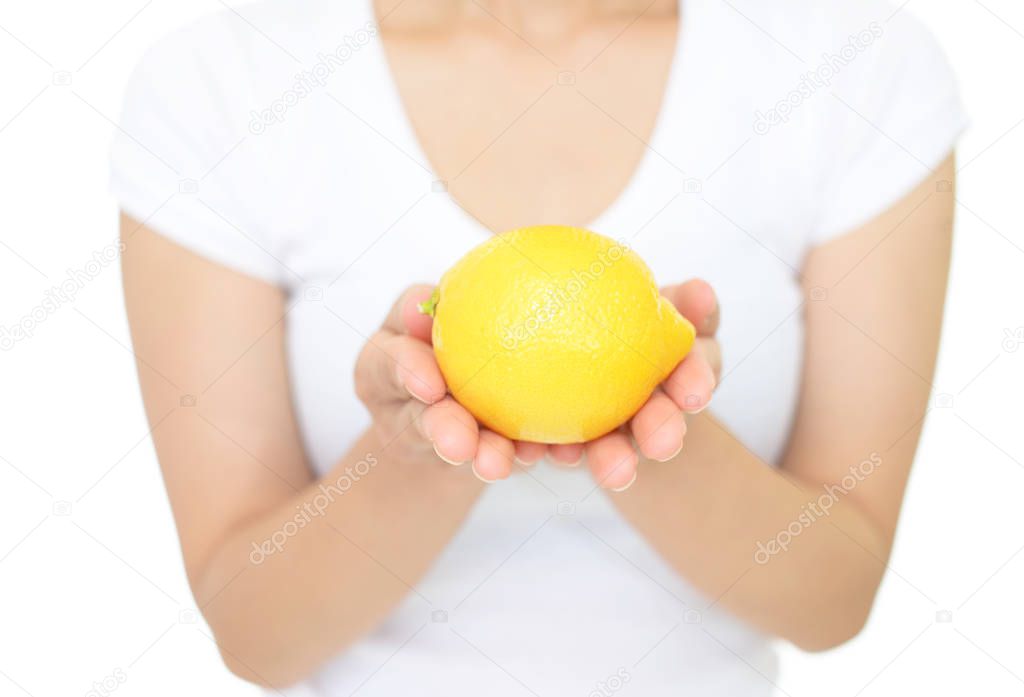 Woman with lemon