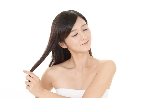 WOMAN з красивим довгим волоссям — стокове фото