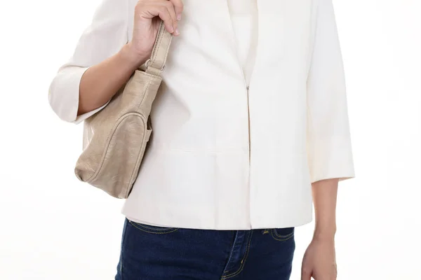 Mujer con una bolsa — Foto de Stock