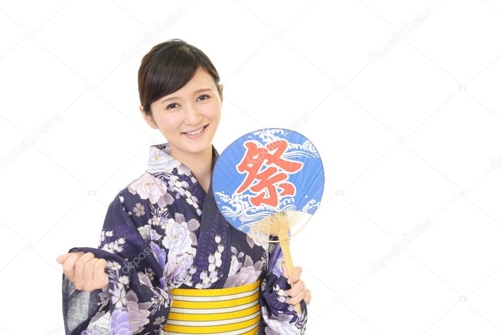 Beautiful Japanese woman smiling