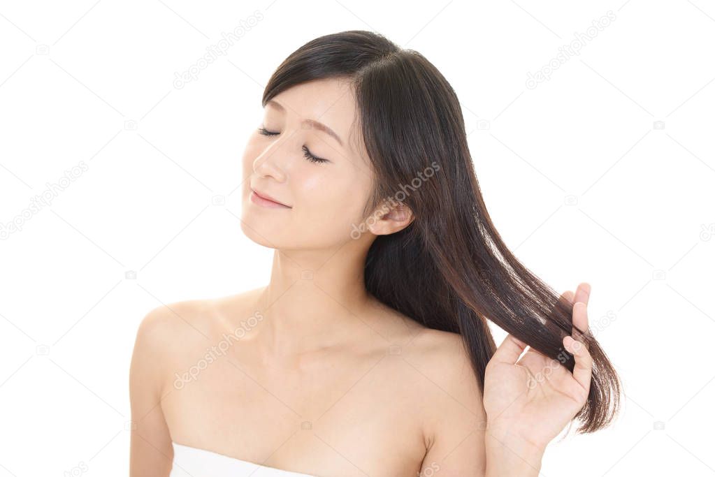 Woman with beautiful long hair