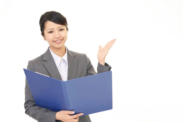 Mujer de negocios hacer una presentación — Foto de Stock