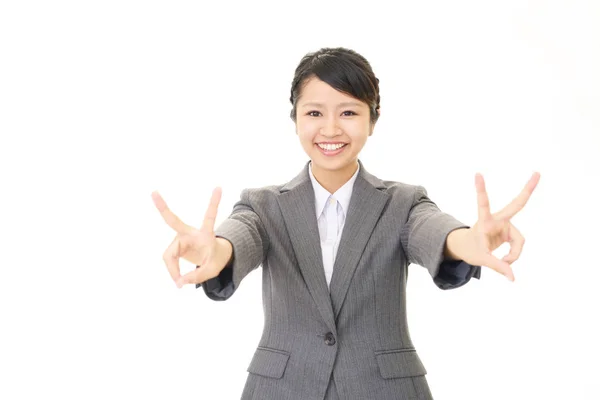 Business woman enjoying success — Stock Photo, Image