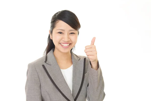 Vrouw genieten van bedrijfssucces — Stockfoto