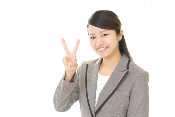 Business woman enjoying success — Stock Photo, Image