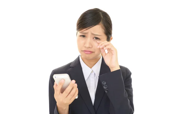 Crying Asian business woman — Stock Photo, Image