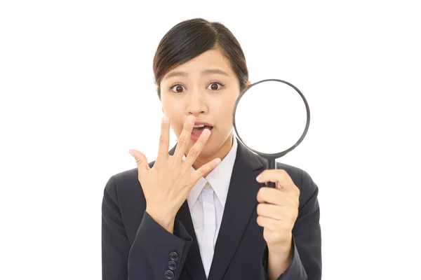 Business woman who is surprised — Stock Photo, Image