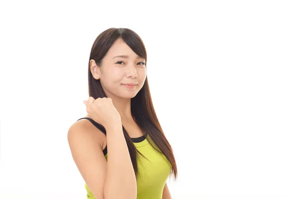 Attractive Asian Woman Isolated White Background — Stock Photo, Image