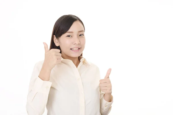 Woman Showing Thumbs Sign — Stock Photo, Image