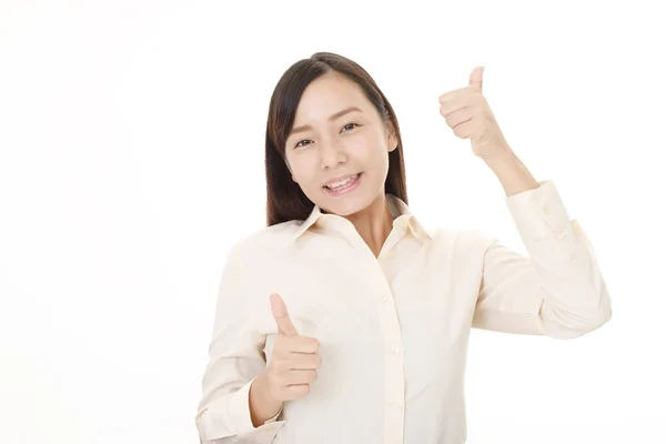 Woman Showing Thumbs Sign — Stock Photo, Image