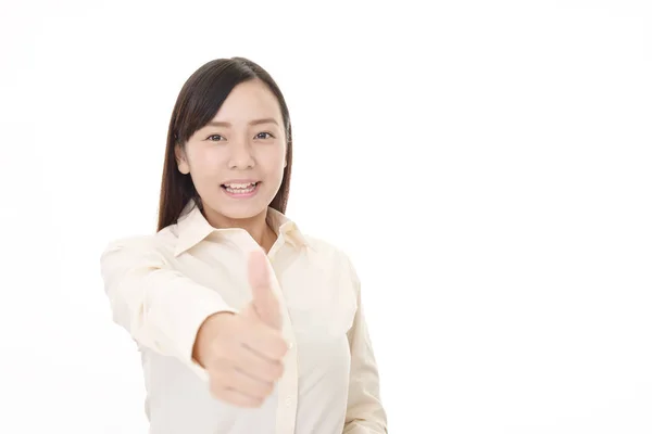 Woman Showing Thumbs Sign — Stock Photo, Image