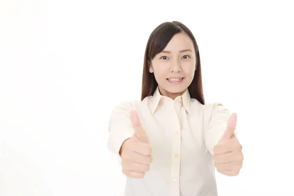Woman Showing Thumbs Sign — Stock Photo, Image