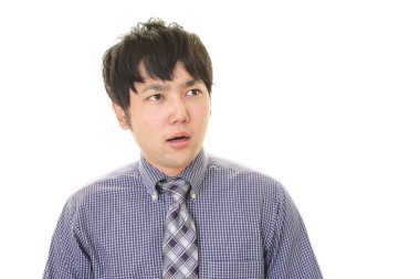 yorgun ve stresli Asya iş adamı