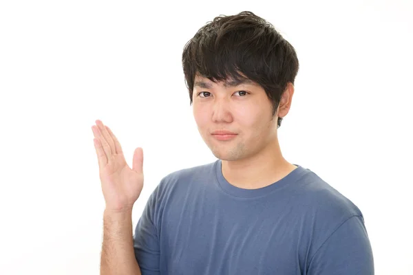 Sonriente Hombre Asiático Aislado Sobre Fondo Blanco — Foto de Stock