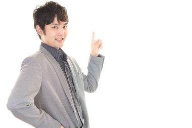 parmağıyla işaret eden adam