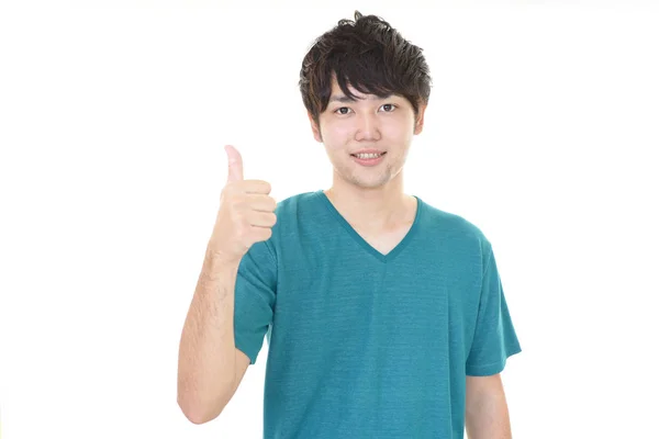 Asian Man Showing Thumbs Sign — Stock Photo, Image