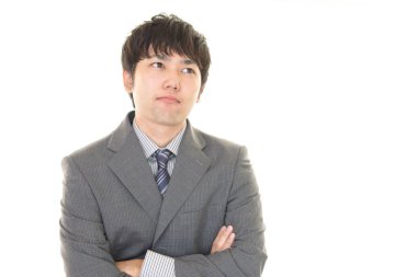 yorgun ve stresli Asya iş adamı