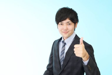 Asya iş adamı işaret Yaşasın gösterilen