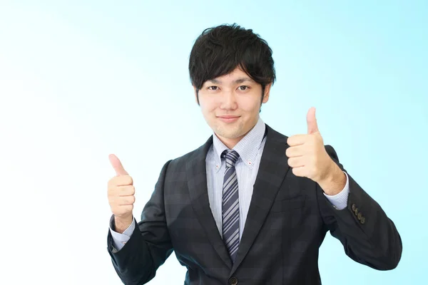 Asian Business Man Showing Thumbs Sign — Stock Photo, Image