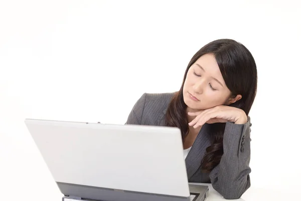 Tired Stressed Asian Business Woman — Stock Photo, Image