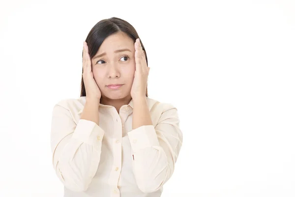 Portrait Woman Looking Uneasy — Stock Photo, Image