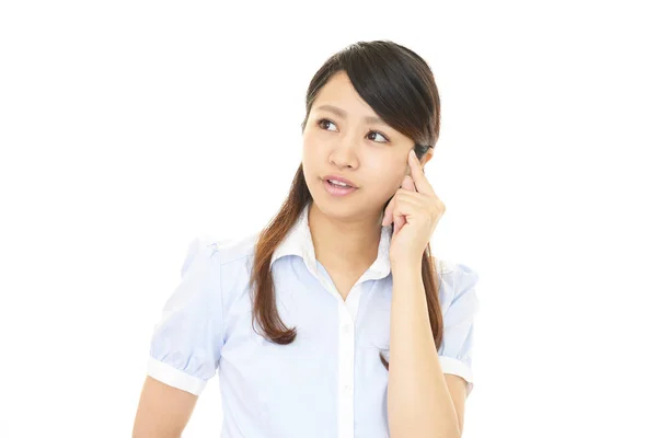 Mujer Con Una Mirada Incómoda — Foto de Stock