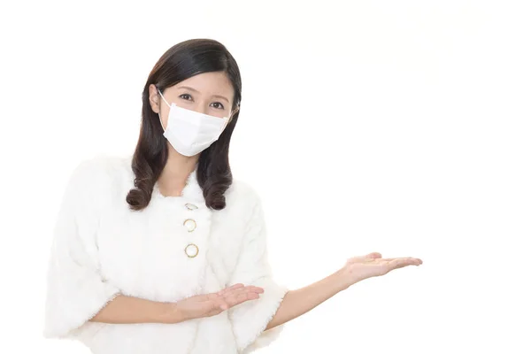 Young Woman Protect Mask Her Face — Stock Photo, Image