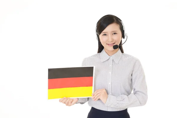 Operatore Call Center Sorridente — Foto Stock