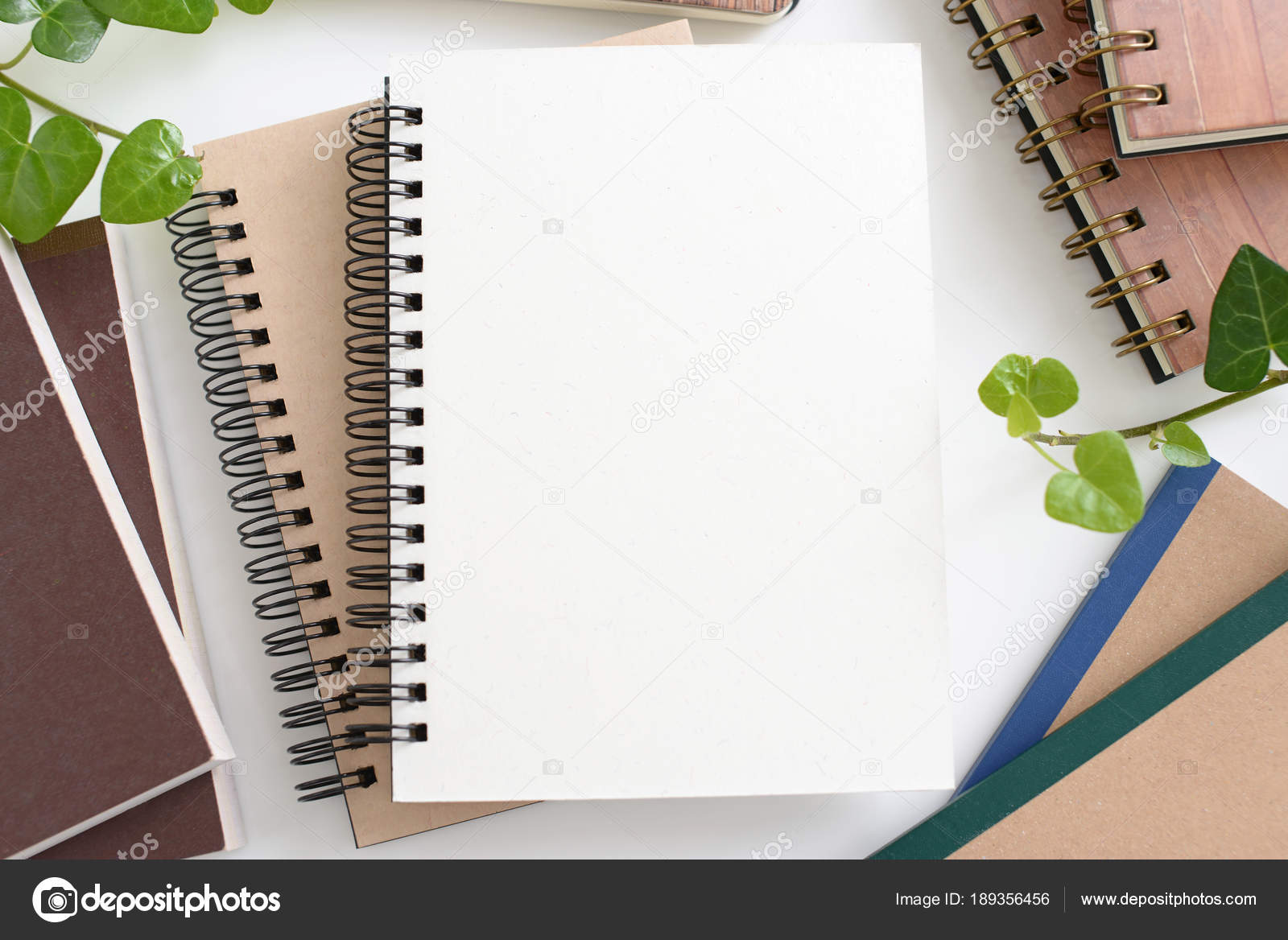 Notebooks Desk Stock Photo by liza5450 189356456