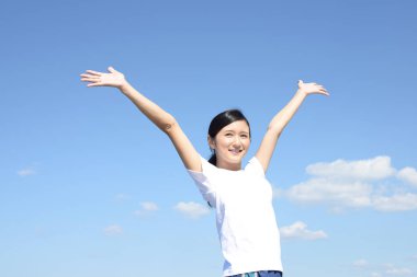 Rahat, güzel genç bayan..