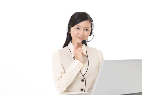 Operatore Call Center Sorridente — Foto Stock