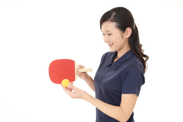 Woman Playing Table Tennis — Stock Photo, Image