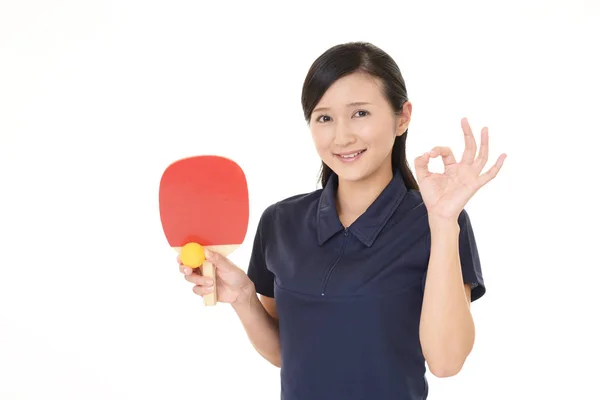 Woman Playing Table Tennis — Stock Photo, Image