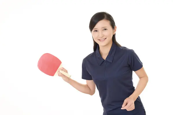 Mujer Jugando Tenis Mesa —  Fotos de Stock