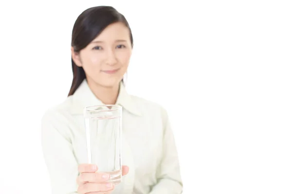 Woman Glass Water — Stock Photo, Image